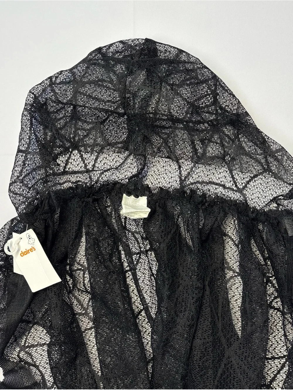 Claire's Girls Black Spiderweb Hooded Cape One Size Halloween Costume